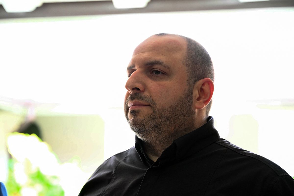 Secretary of the National Security and Defense Council of Ukraine Rustem Umerov, who leads the Ukrainian delegation, attends a press briefing after a meeting with US Secretary of State Marco Rubio in Hallandale Beach, Florida on November 30, 2025. Rubio hailed talks with a Ukrainian delegation in Florida as "very productive," but cautioned that more work was required to halt Russia's war with its neighbor. (Photo by CHANDAN KHANNA / AFP)