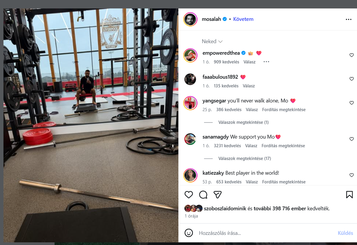 Sokan vannak Szalah mellett, a Liverpool jelenlegi keretéből Szoboszlai és Kerkez is