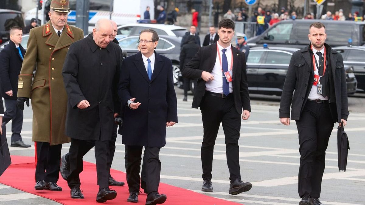 Jichák Hercog izraeli államfő és Sulyok Tamás köztársasági elnök Fotó: Mirkó István