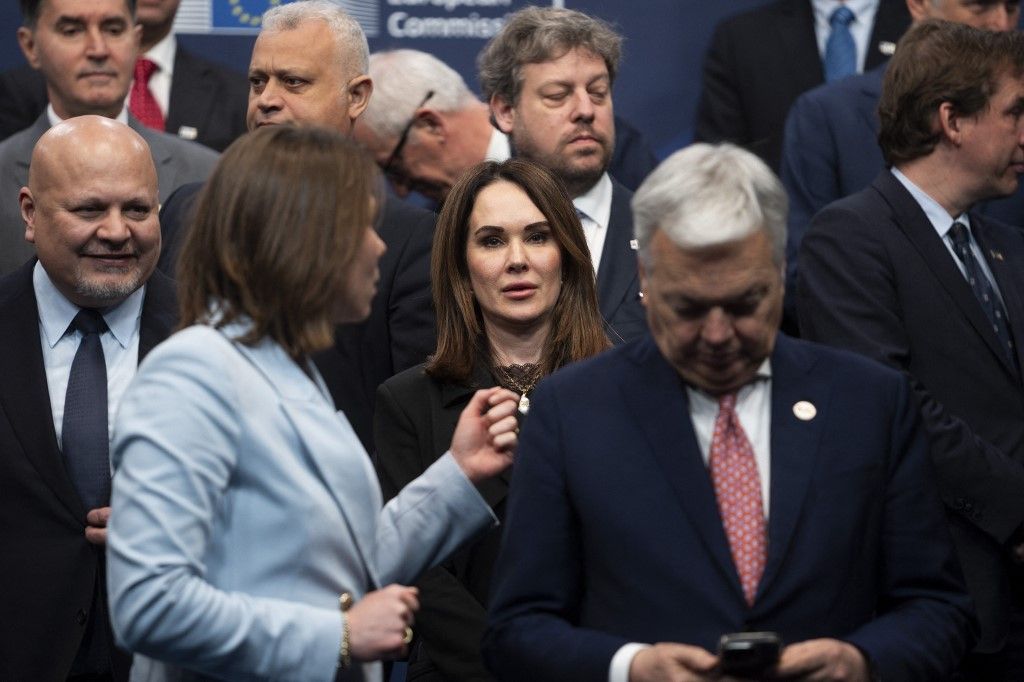 Iryna Mudra ukrán igazságügyi miniszterhelyettes a háborús bűnöket vizsgáló nemzetközi konferencián 2024-ben