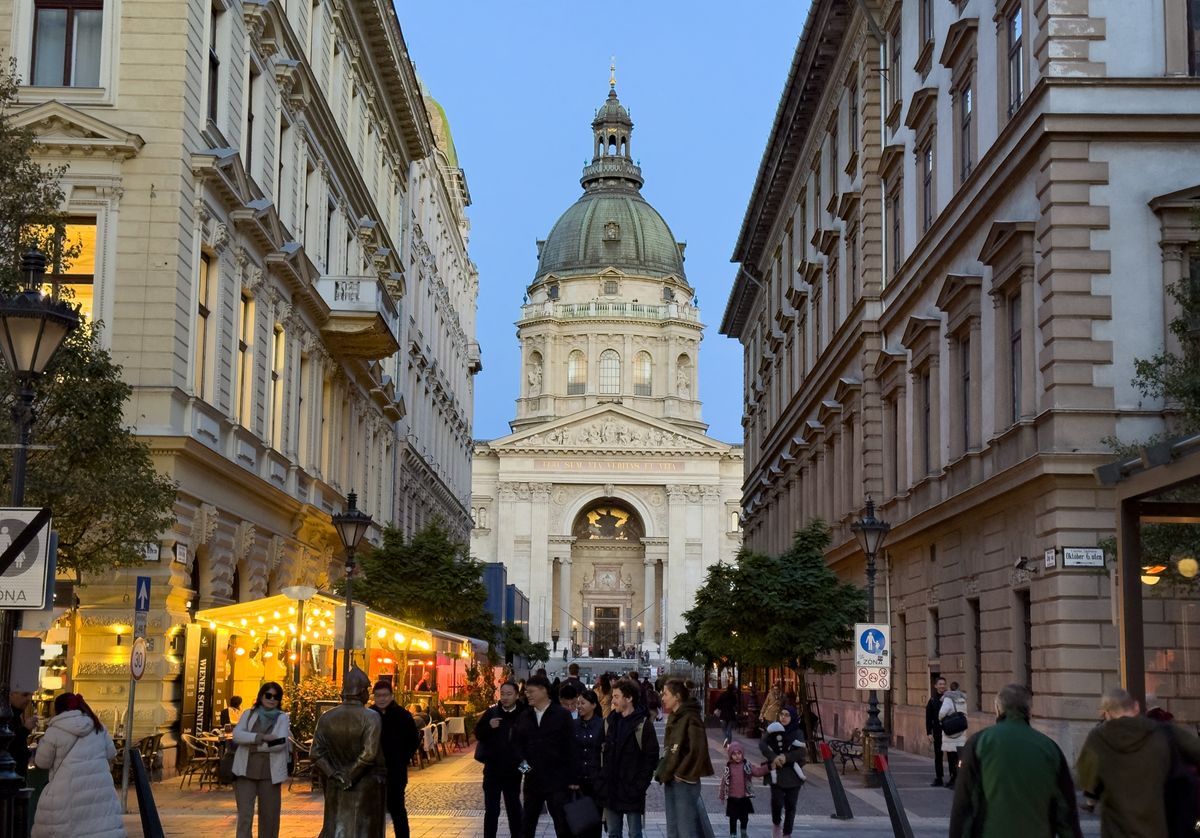 BUDAPEST, HUNGARY - NOVEMBER 06: A view of St. Stephen's Basilica in Budapest, Hungary that captivates with its rich historical and cultural heritage on November 06, 2024. Spanning both banks of the Danube River, the city gives visitors the feel of an open-air museum, showcasing its historic architecture. Mehmet Ali Ozcan / Anadolu (Photo by MEHMET ALI OZCAN / Anadolu via AFP)