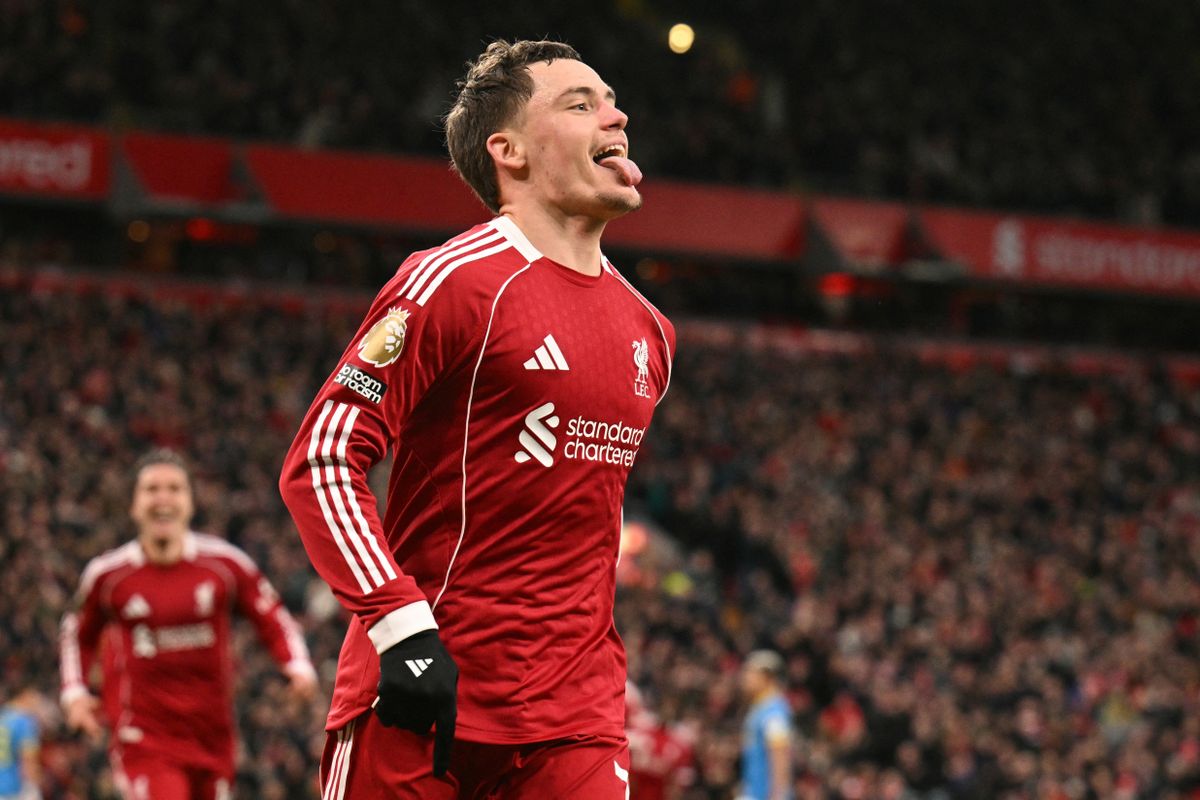 Florian Wirtz gólöröme a Wolves ellen, miután megszerezte első gólját a Liverpool színeiben