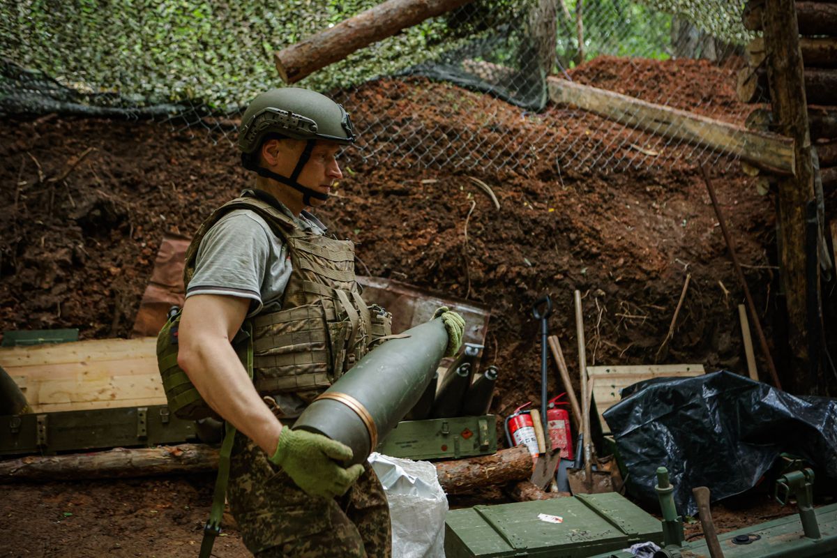 Egy ukrán katona valahol a fronton