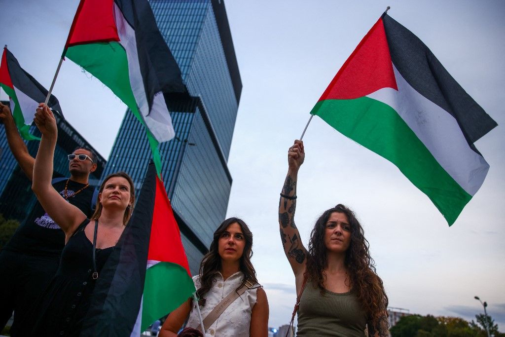 Izrael ellenes tüntetések (Fotó: BEATA ZAWRZEL / NurPhoto)