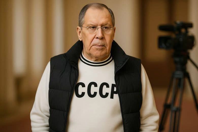 Szergej Lavrov az alaszkai csúcstalálkozó helyszínére CCCP márkájú és feliratú pulóverben jelent meg.