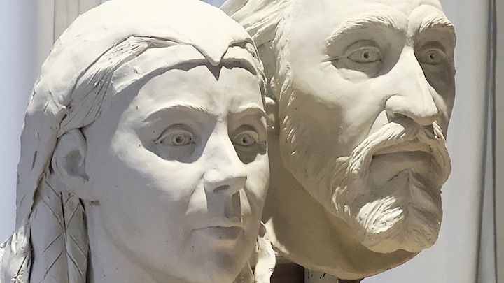 Béla és Anna arcrekonstrukciója közelről. forrás: Magyarságkutató Intézet