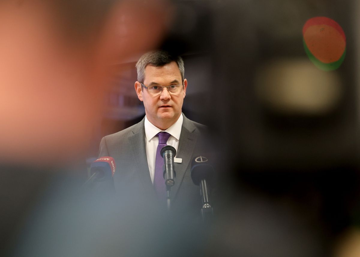 Ózd, 2025. december 15.
Takács Péter, a Belügyminisztérium egészségügyi államtitkára beszédet mond az Ózdi Almási Balogh Pál Kórház új CT-készülékének átadásán 2025. december 15-én.
MTI/Vajda János