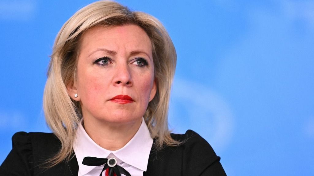 Russian Foreign Ministry spokeswoman Maria Zakharova attends Foreign Minister Sergei Lavrov's annual end-of-year press conference at the Russian Foreign Ministry headquarters in Moscow on January 14, 2025. (Photo by Natalia KOLESNIKOVA / AFP)