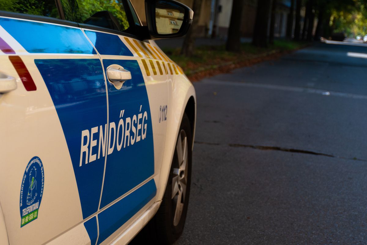 Budapest, Hungary - 08.27.2024 - Hungarian police car side