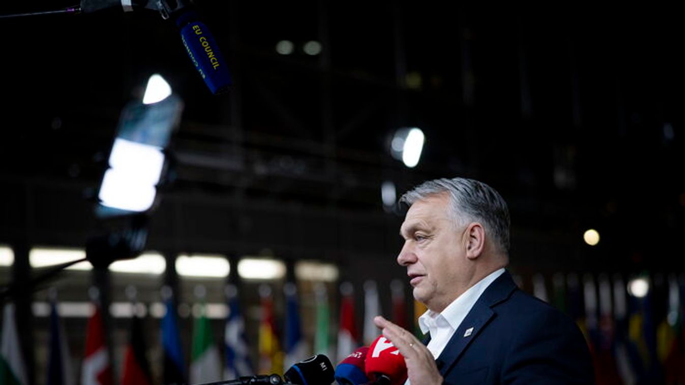 Hungarian Prime Minister Viktor Orban speaks to reporters following the summit of EU member states in Brussels in the early hours of December 19, 2025 (Photo: MTI/Prime Minister’s General Department of Communication/Zoltan Fischer)