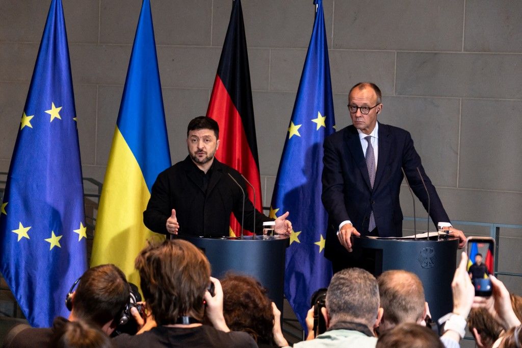 Orbán Viktor rámutatott, hogy Németország miként sodródik bele az orosz-ukrán háborúba (Fotó: AFP)