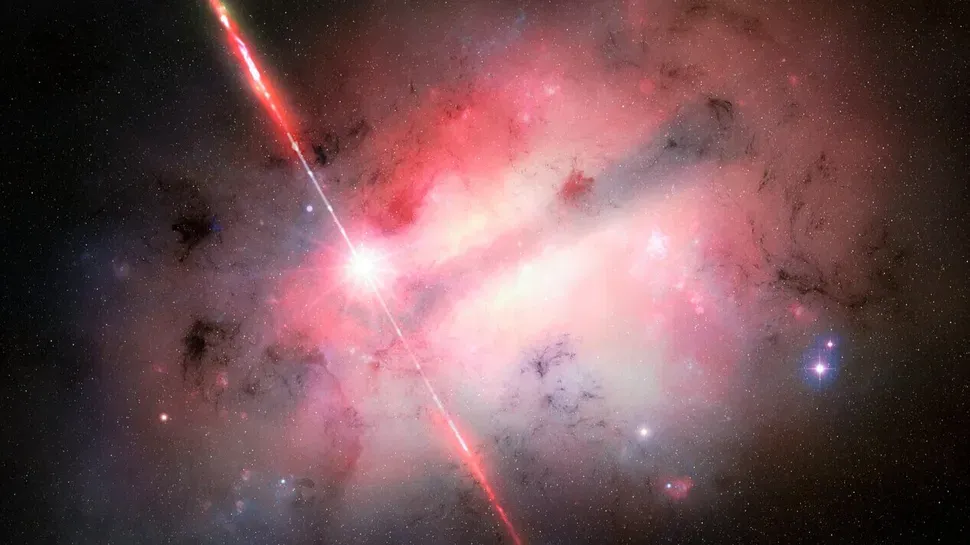 Rekordidejű gamma-kitörést azonosítottak egy távoli gazaxisban. A GRB 250702B gamma-kitörés művészi ábrája