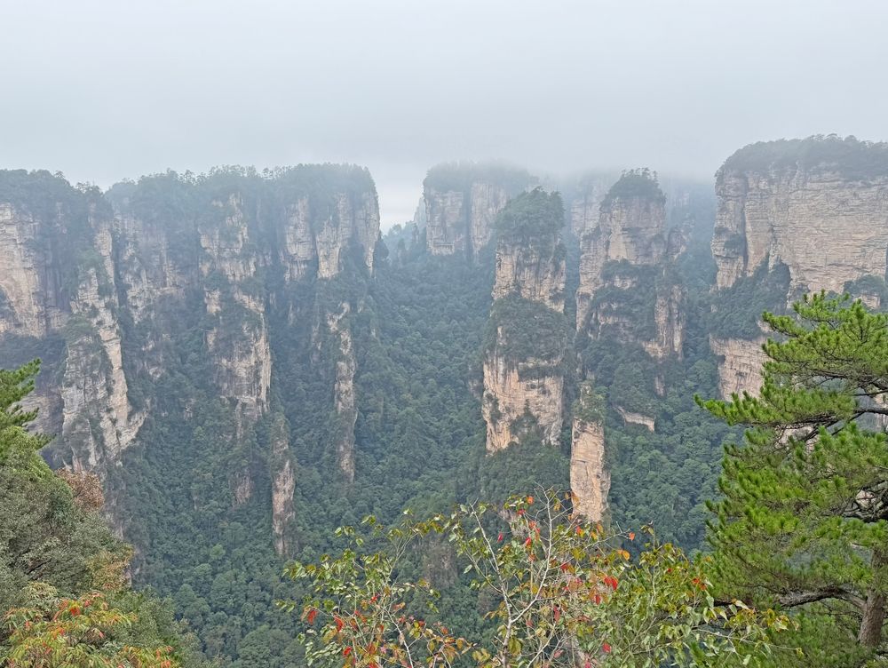 The landscape of Zhangjiajie National Forest Park in Hunan Province, China, in autumn 2025.