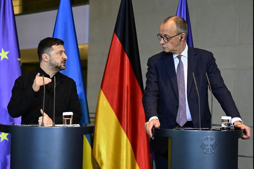 Zelenszkij és Merz Fotó: JOHN MACDOUGALL / AFP