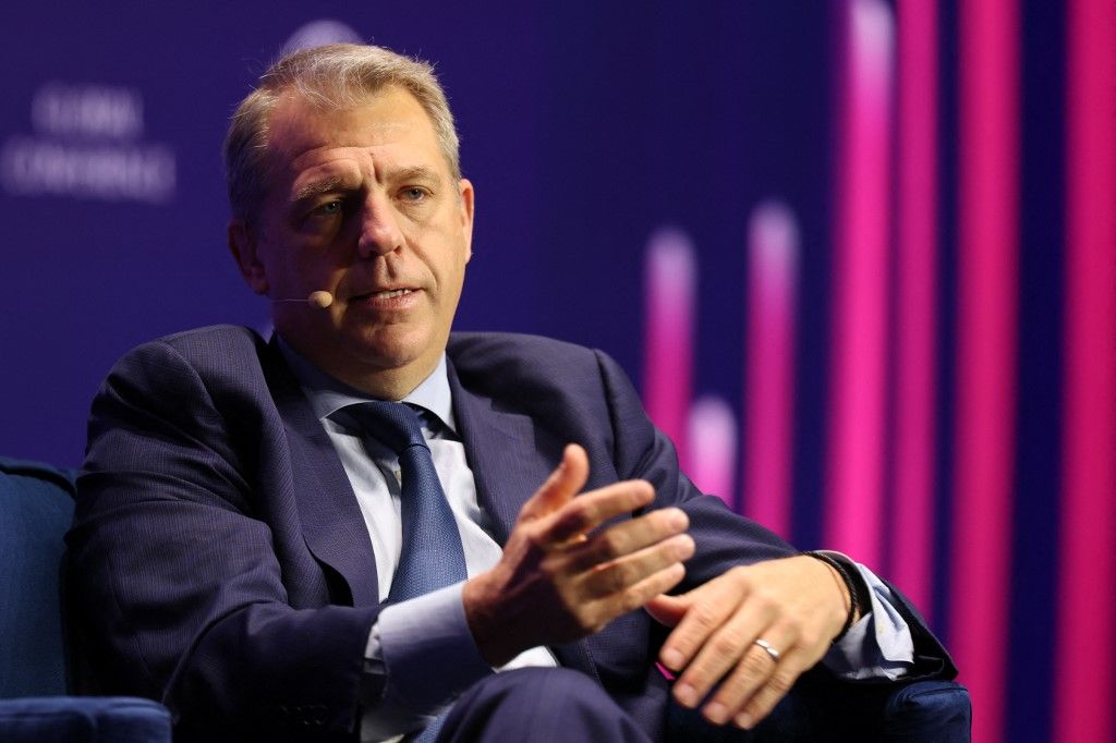 Todd Boehly, Co-Founder, Chairman, and CEO, Eldridge Industries, speaks during the Milken Institute Global Conference in Beverly Hills, California on May 6, 2025. (Photo by Patrick T. Fallon / AFP)