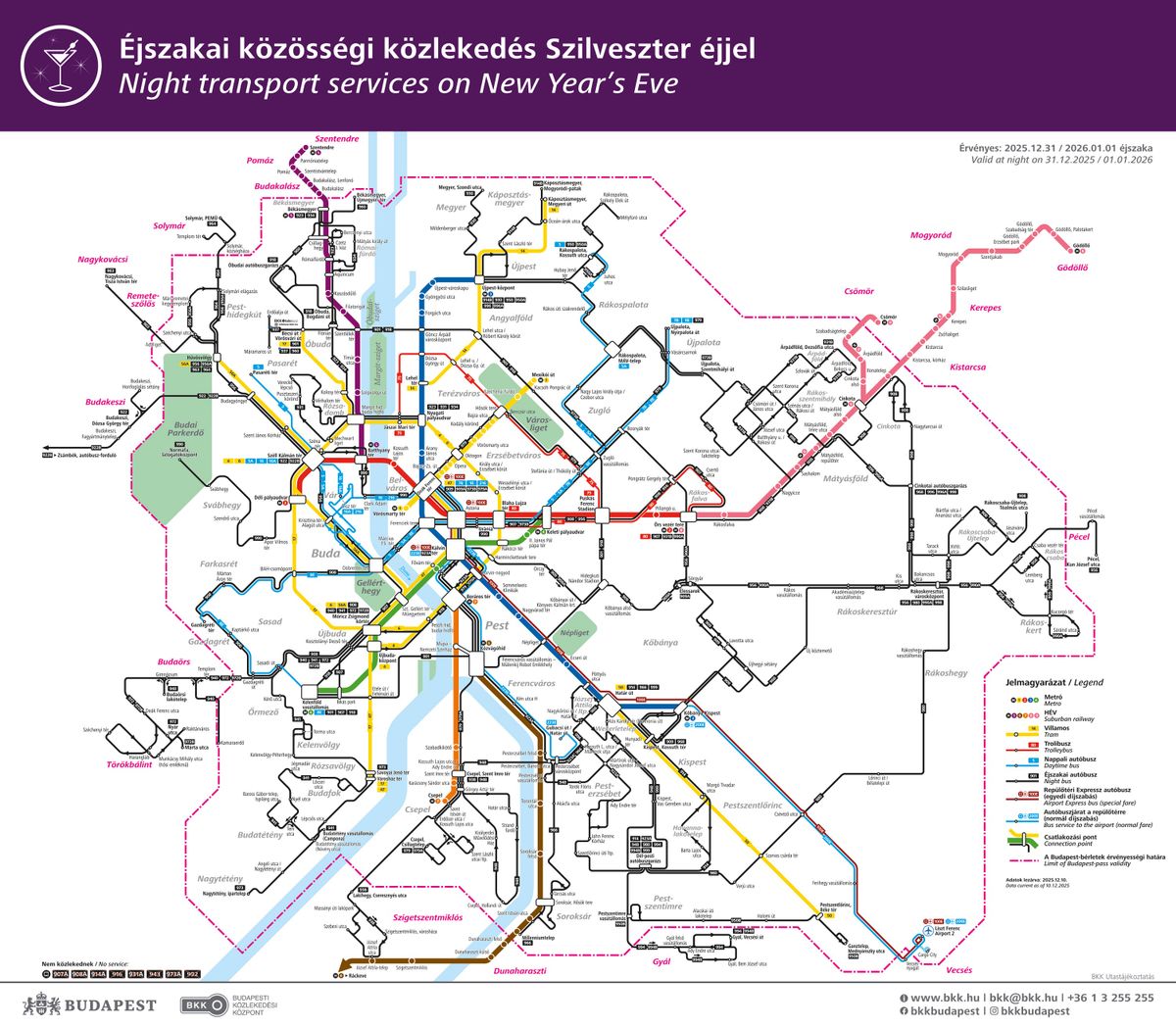 Éjszakai közösségi közlekedés Szilveszter éjjel / Night transport services on New Year's Eve
