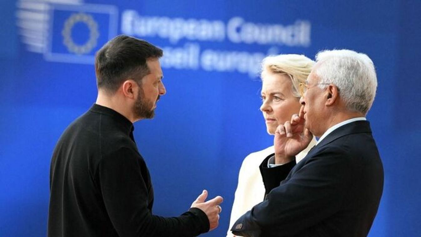 Volodymyr Zelensky, Ursula von der Leyen, and Antonio Costa in Brussels (Photo: AFP/Nicolas Tucat)