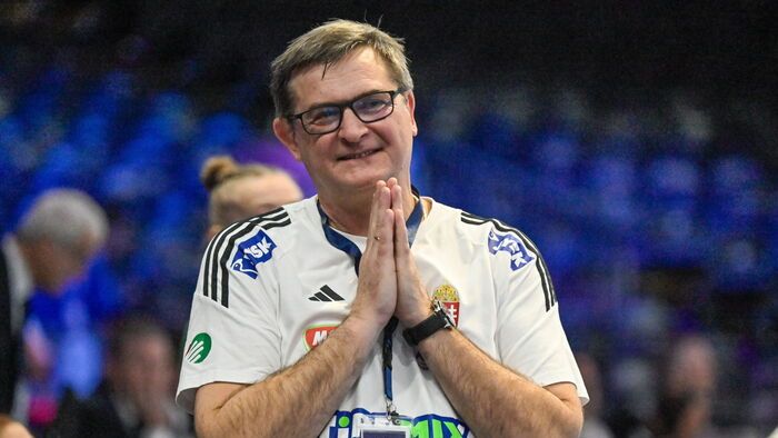 Golovin Vlagyimir szövetségi kapitány arckifejezése és testbeszéde is kifejező a Magyarország-Románia mérkőzés után a női kézilabda-vb-n