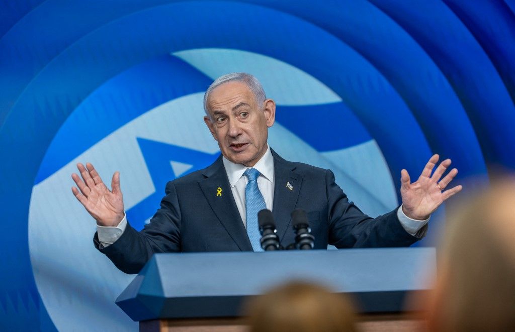 Benjamin Netanjahu izraeli miniszterelnök Fotó: MICHAEL KAPPELER / DPA