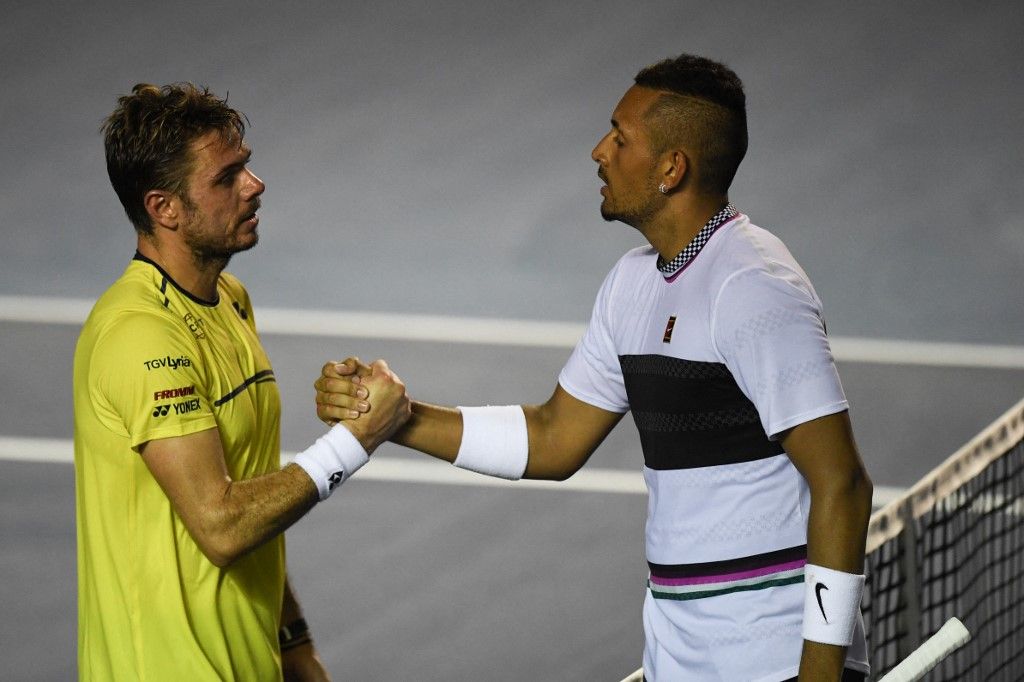 Nick Kyrgios (jobbra) és Stan Wawrinka legutóbb 2019-ben játszott egymással. A 2014-ben győztes svájci a fenegyereknek köszönheti, hogy indul a 2026-os Australian Openen