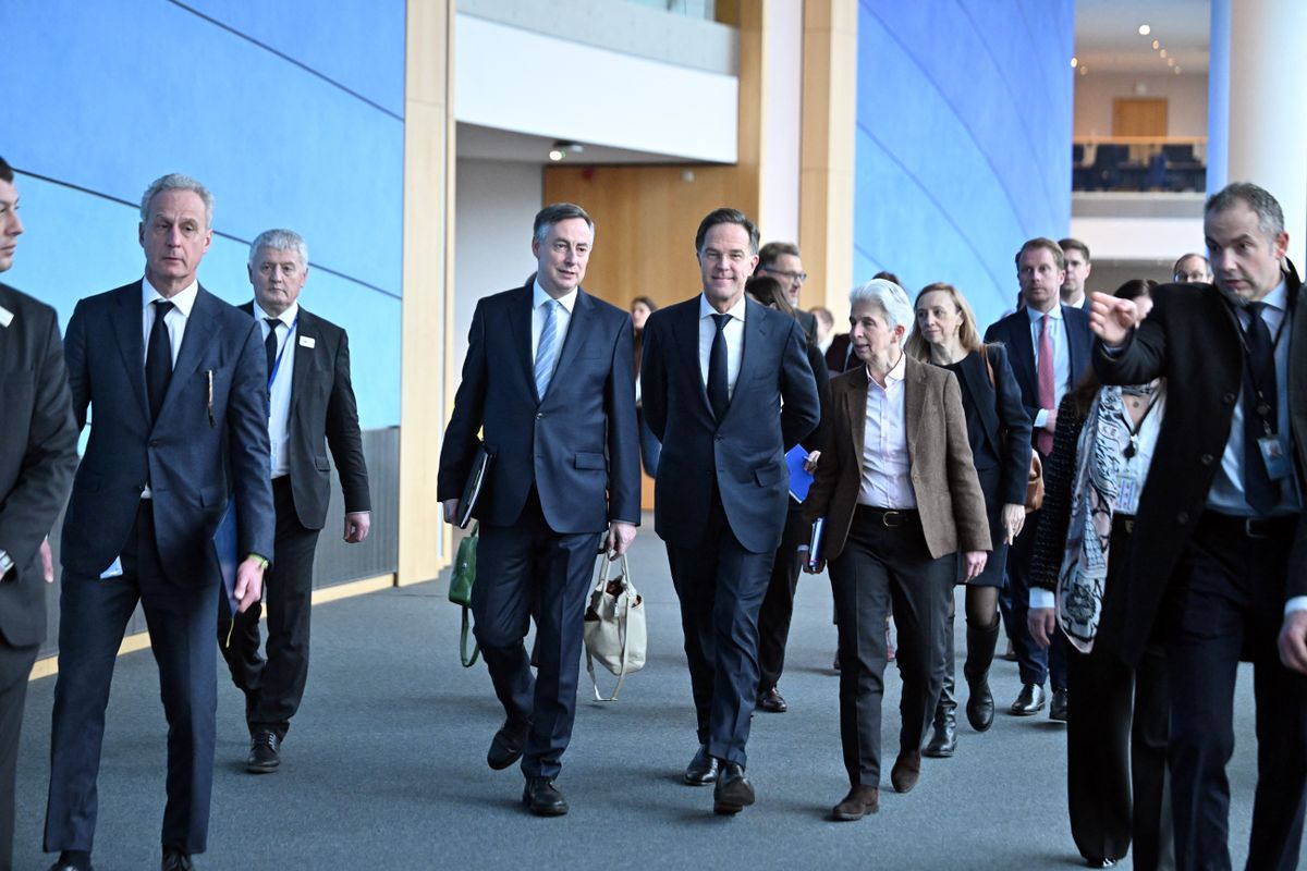 BRUSSELS, BELGIUM - JANUARY 26: NATO Secretary General Mark Rutte (5th L) addresses a joint meeting of the European Parliament’s Security and Defence Committee (SEDE) and Foreign Affairs Committee (AFET), in Brussels, Belgium, on January 26, 2026. Dursun Aydemir / Anadolu (Photo by Dursun Aydemir / Anadolu via AFP)