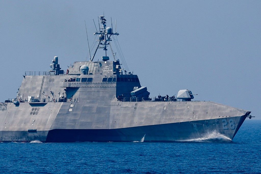 WEST PHILIPPINE SEA, PHILIPPINE - APRIL 25: A United States Navy USS Savannah (LCS 28) warship manoeuvres in the West Philippine Sea, as part of Balikatan's multilateral maritime exercise involving Japanese and Filipino warships, in West Philippine Sea, Philippine, on April 25, 2025. Dubbed as the 'full-battle scale', this year's Balikatan (Shoulder-to-Shoulder) exercises features the launching of multiple advanced missile systems, counter-landing joint operations between American and Filipino troops on islets near Taiwan, maritime strikes, as well as a series of joint live-fire exercises, warship manoeuvre and aircraft drills between Japan, the United States and the Philippines in the West Philippine Sea and near the South China Sea. The annual exercise comes at a time of heightened tensions between Beijing and Manila. Daniel Ceng / Anadolu (Photo by Daniel Ceng / Anadolu via AFP)