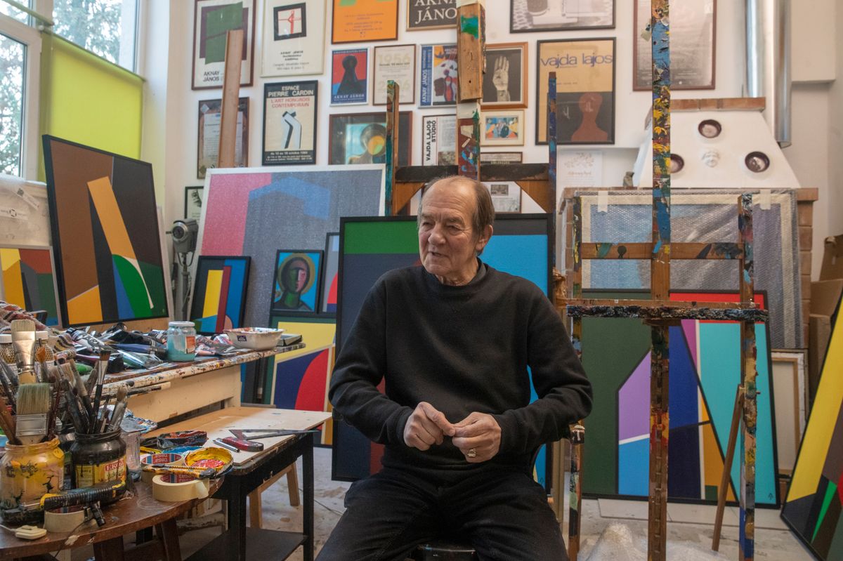 20211110 Szentendre Aknay János festőművész a műtermében.fotó: Teknős Miklós (TEK)Magyar Nemzet