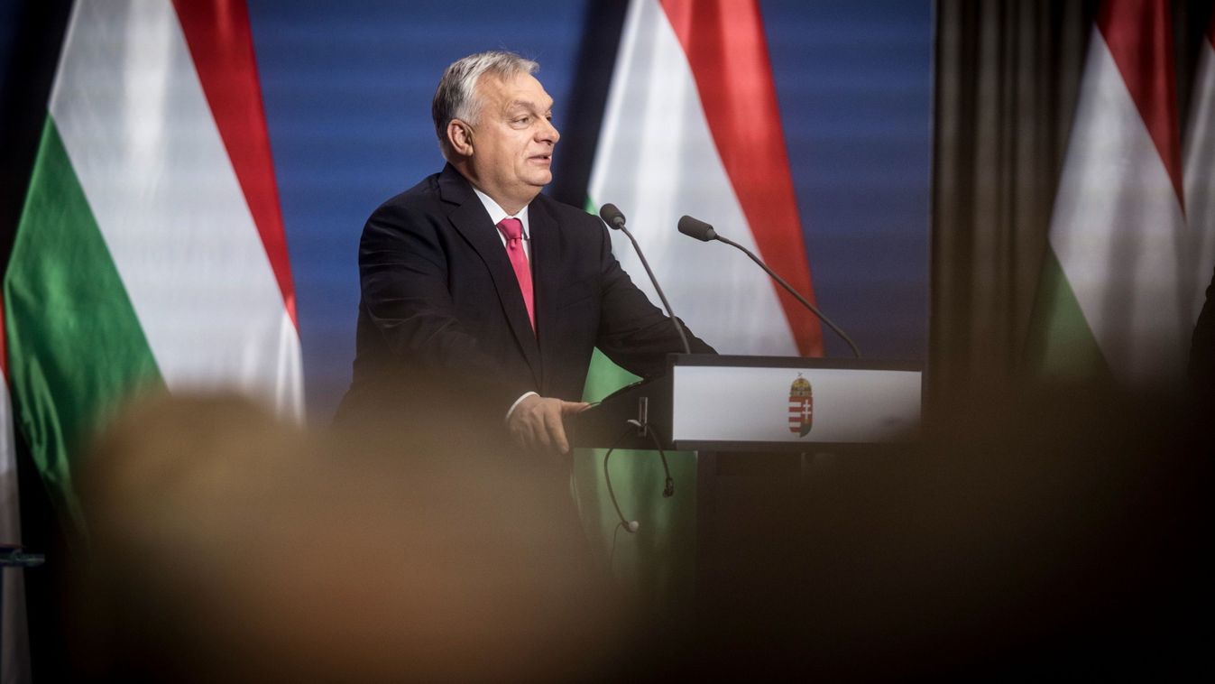 Orbán Viktor miniszterelnök évnyitó nemzetközi sajtótájékoztatót tart a Karmelita kolostorban 2026. január 5-én