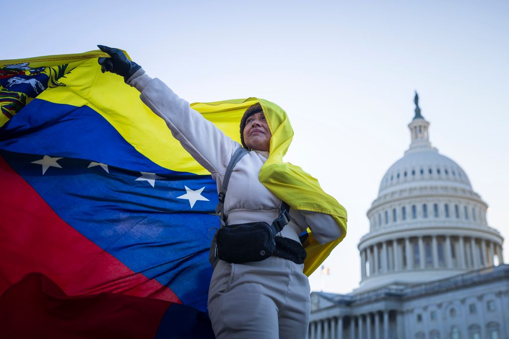 Amerikai Egyesült Államok - A venezuelai ellenzéki vezető MarÌa Corina Machado támogatója Washingtonban