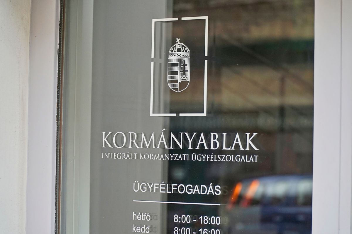 Budapest, Hungary - June 20, 2024: Hungarian Government office of the 1st district of Budapest with the text "Government office" (Hungarian: Kormányablak).