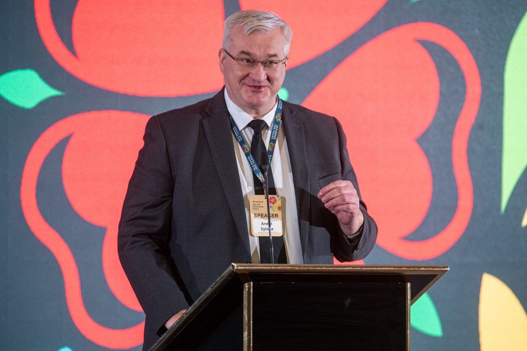 Ukrajna külügyminisztere, Andrij Szibiha megköszönte Brüsszelnek, hogy ellehetetleníti Európát (Fotó: AFP)