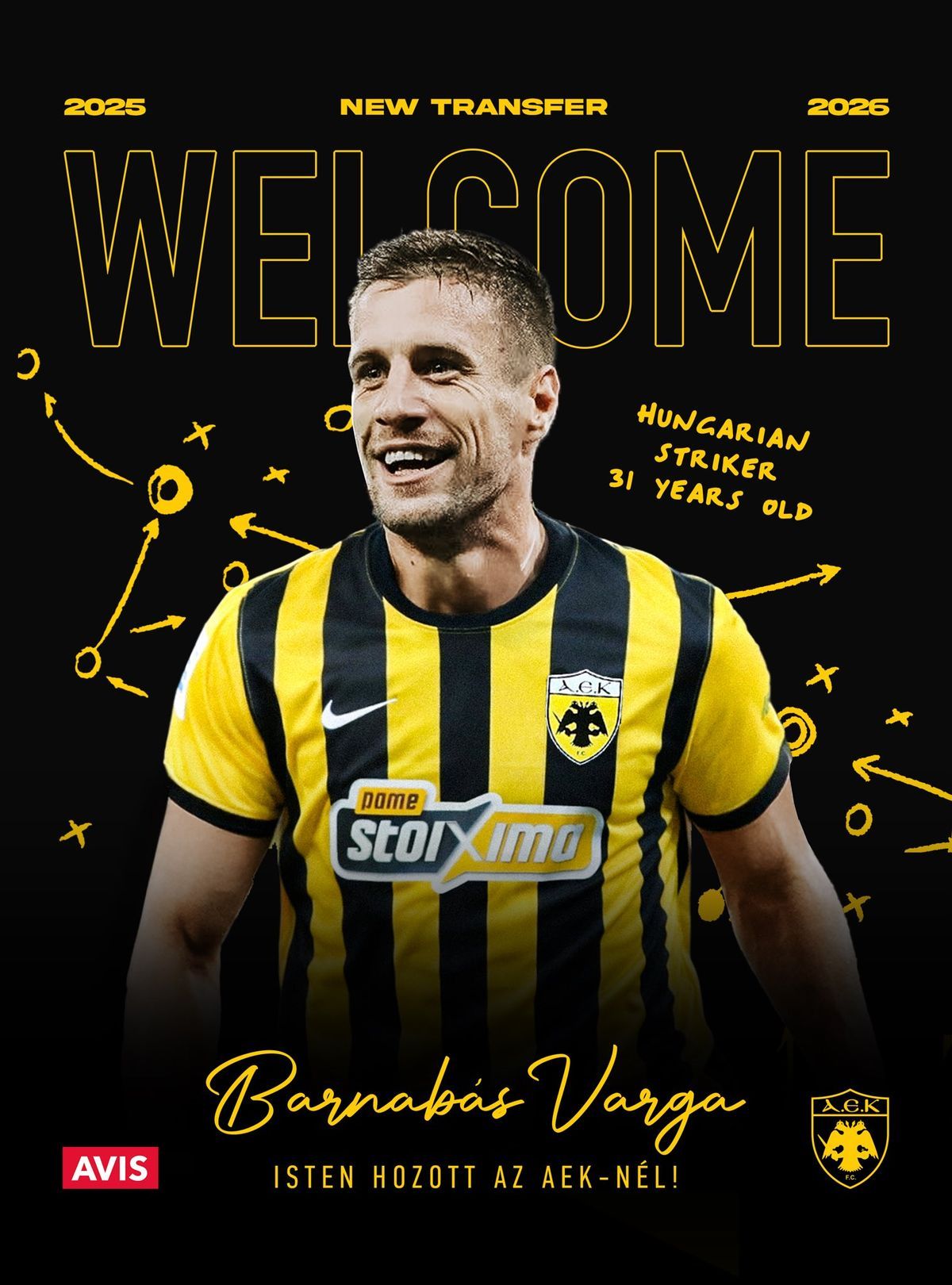 Varga Barnabás szívélyes fogadtatásban részesült AEK Athén csapatánál