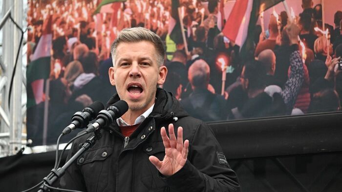 Peter Magyar, leader of the Tisza Party (Photo: Balazs Hatlaczki)