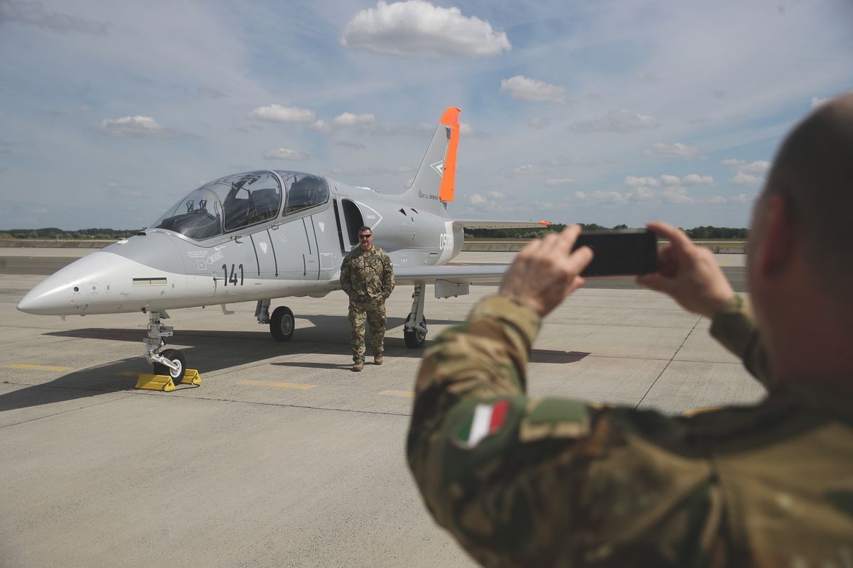 A honvédség egy L–39NG Skyfox típusú harci repülőgépe (Fotó: Havran Zoltán)