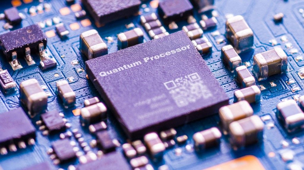 Quantum processor. Microchip leveraging quantum mechanics for advanced computing. (Photo by WLADIMIR BULGAR/SCIENCE PHOTO LI / WBU / Science Photo Library via AFP)