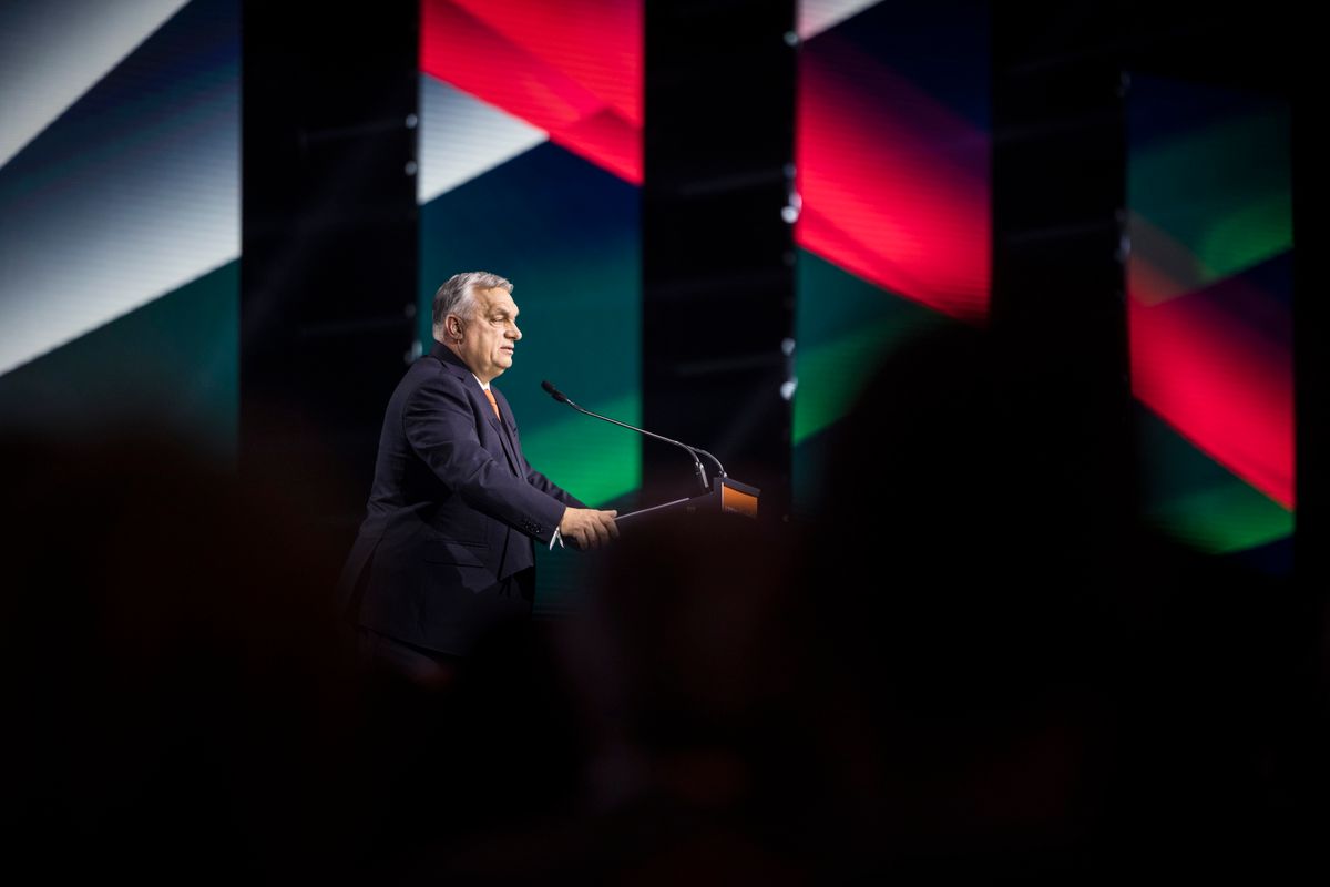 Budapest, 2026. január 10.
A Miniszterelnöki Kommunikációs Főosztály által közreadott képen Orbán Viktor miniszterelnök, a Fidesz elnöke beszédet mond a párt kongresszusán a budapesti Hungexpón 2026. január 10-én.
MTI/Miniszterelnöki Kommunikációs Főosztály/Kaiser Ákos