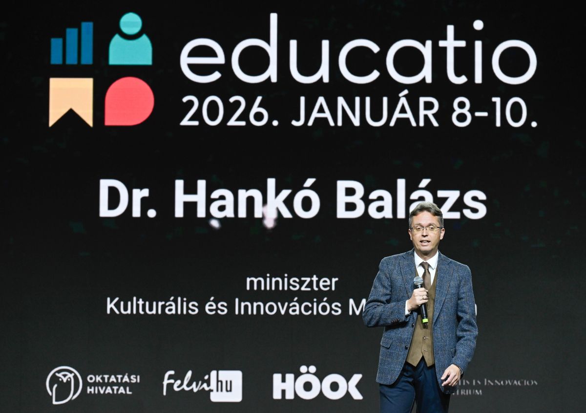 Budapest, 2026. január 8.
Hankó Balázs kultúráért és innovációért felelős miniszter beszédet mond a 26. Educatio Nemzetközi Oktatási Szakkiállítás megnyitóján a budapesti Hungexpón 2026. január 8-án.
MTI/Bruzák Noémi
