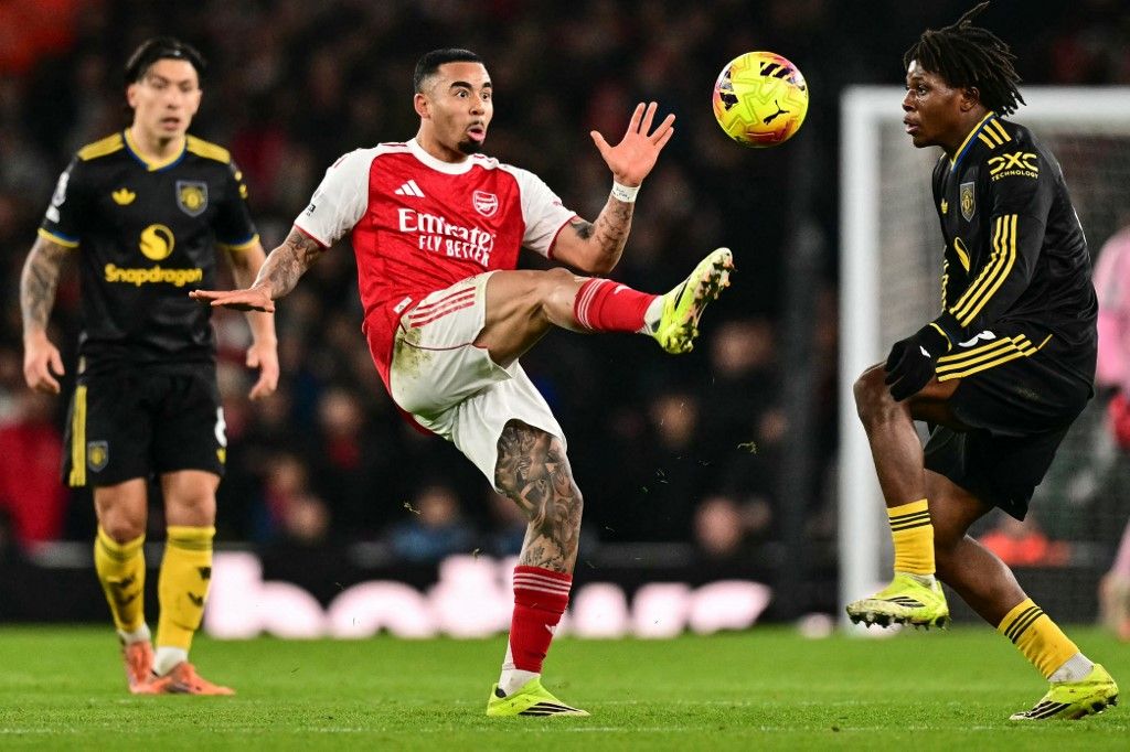 A Manchester City után az Arsenal ellen is betalált Dorgu.(Fotó: BEN STANSALL / AFP)