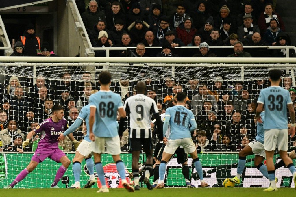 Semenyo repülőrajtot vett a Manchester Cityben. (Fotó: OLI SCARFF / AFP)
