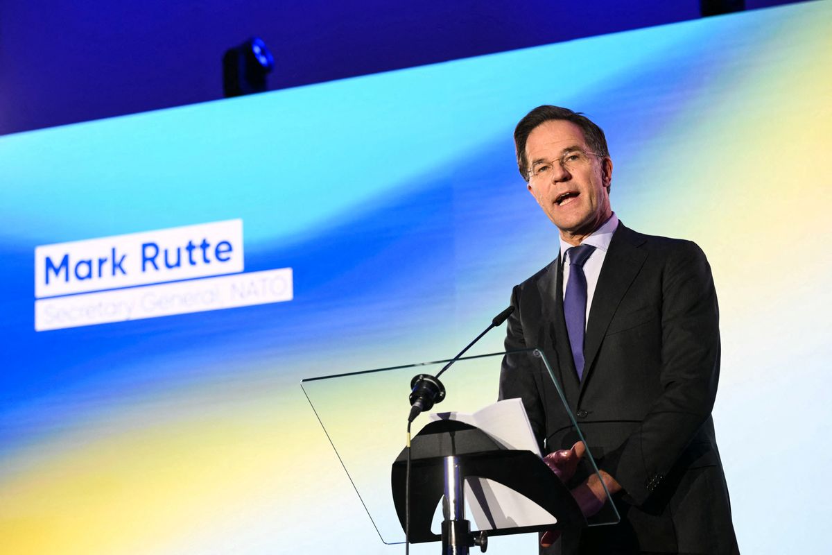 NATO Secretary General Mark Rutte delivers a keynote address to the Renew Europe Global Europe Forum 2026, called "Freedom on the Offensive: Fighting for a safe Europe", at the European Parliament, in Brussels, on January 13, 2026. (Photo by NICOLAS TUCAT / AFP)