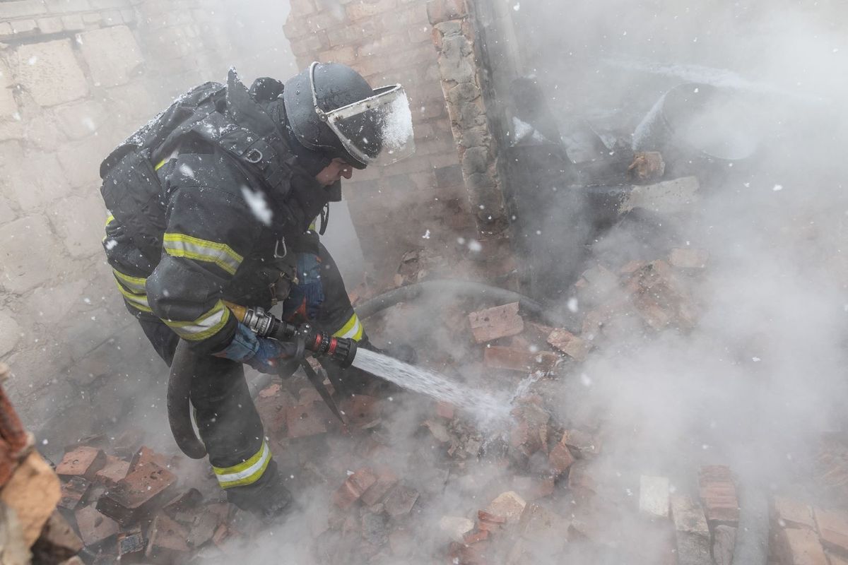 Dróntámadás után Szlovjanszkban, 2026. január 15-én