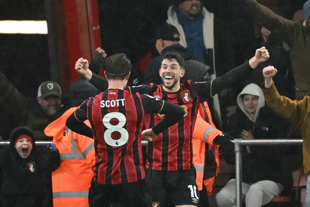 A Bournemouth harmadik gólja után hatalmas volt az ünneplés a pályán