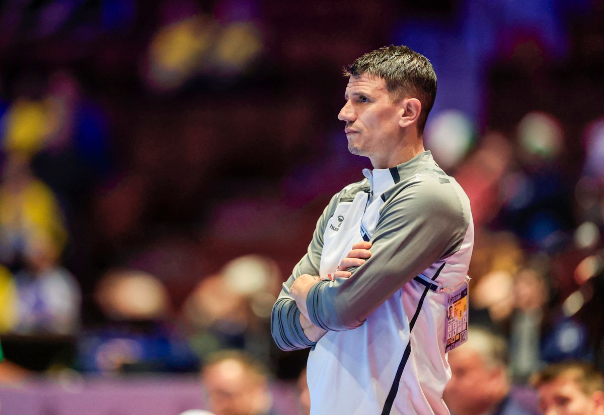 Switzerland coach Andy Schimd in action during the 2026 EHF European Men's Handball Championship (the EHF Euro 2026) match between Switzerland and Hungary, at Malmo Arena in Malmo, Sweden, on January 23, 2026.
Photo: Andreas Hillergren / TT / Code 10600 (Photo by ANDREAS HILLERGREN / TT NYHETSBYRÅN / TT News Agency via AFP)