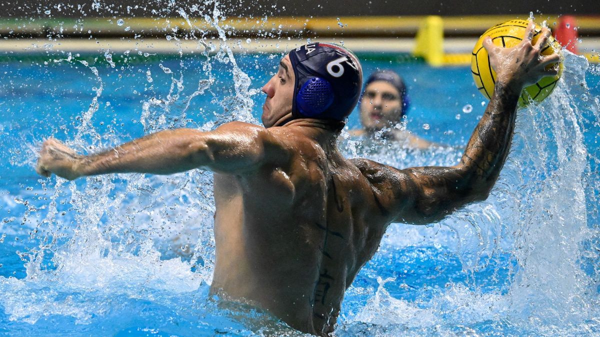 vízilabda-válogatott
Budapest, 2025. december 20.
Az olasz Edoardo Di Somma a Magyarország - Olaszország Európa-bajnoki felkészülési vízilabda-mérkőzésen a Komjádi Uszodában 2025. december 20-án.
MTI/Bodnár Boglárka