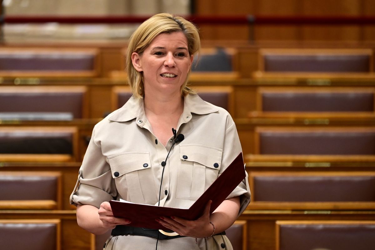 Varga-Bajusz Veronika, a KIM felsőoktatásért, szak- és felnőttképzésért, fiatalokért felelős államtitkára (Fotó: MTI/Kovács Attila)