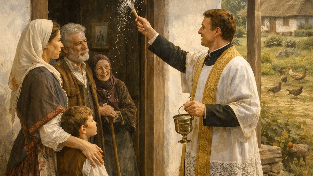 Vízkereszt ünnepén falusi házszentelés