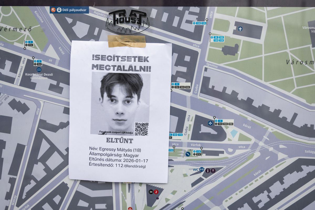 Eltűnt fiú plakátja a Széll Kálmán téren Egressy Mátyás