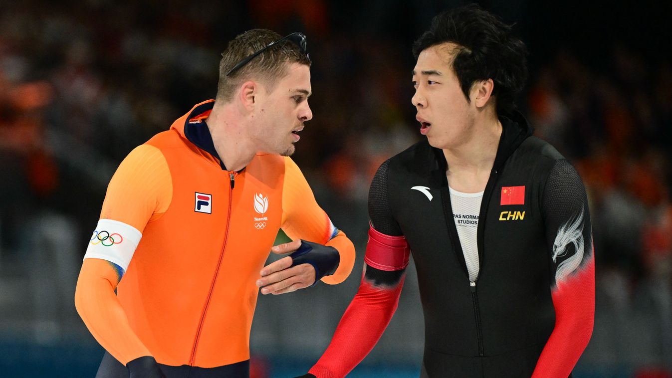 A holland Joep Wennemars és a kínai Lian Ziwen a futamuk után nem volt közös nevezőn a téli olimpia gyorskorcsolya botránya után