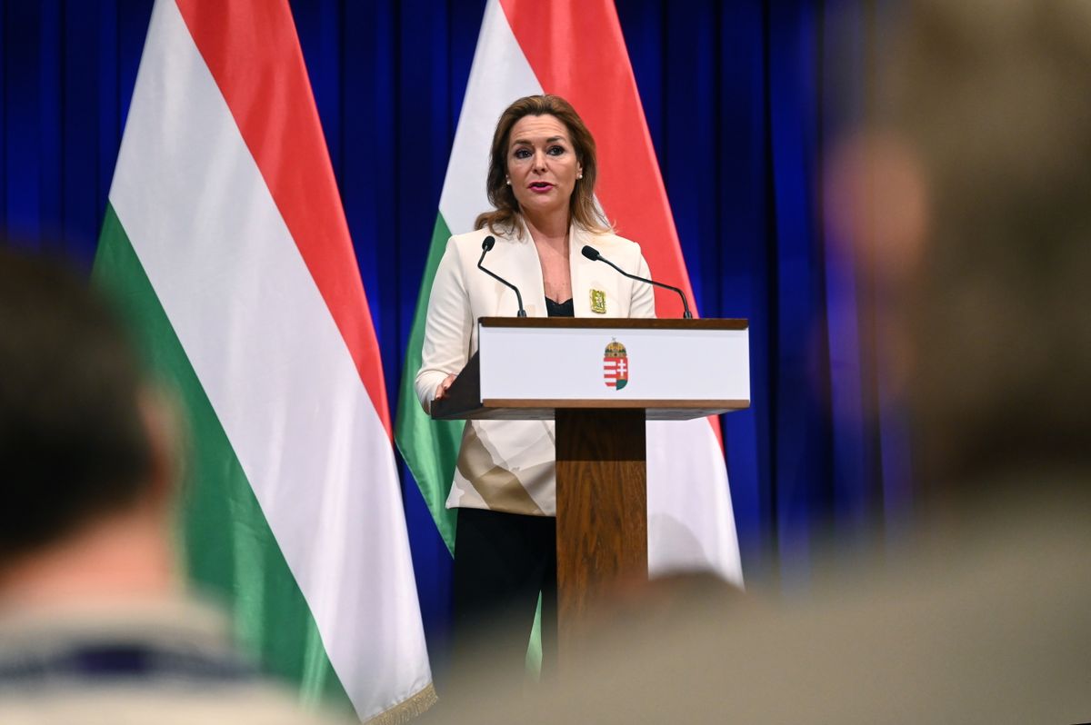 Budapest, 2026. február 19.
Vitályos Eszter kormányszóvivő a Kormányinfó sajtótájékoztatón a Karmelita kolostorban 2026. február 19-én.
MTI/Balogh Zoltán