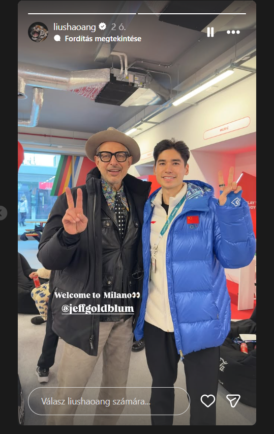 Liu Shaoang és Jeff Goldblum Milánóban